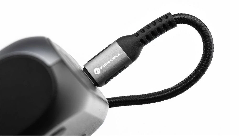 USB C - Lightning laidas Forcell F-Energy PD 3A 27W Cafule 0,5 m C259 juodas