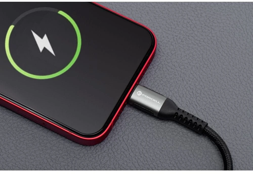 USB C - Lightning laidas Forcell F-Energy PD 3A 27W Cafule 0,5 m C259 juodas