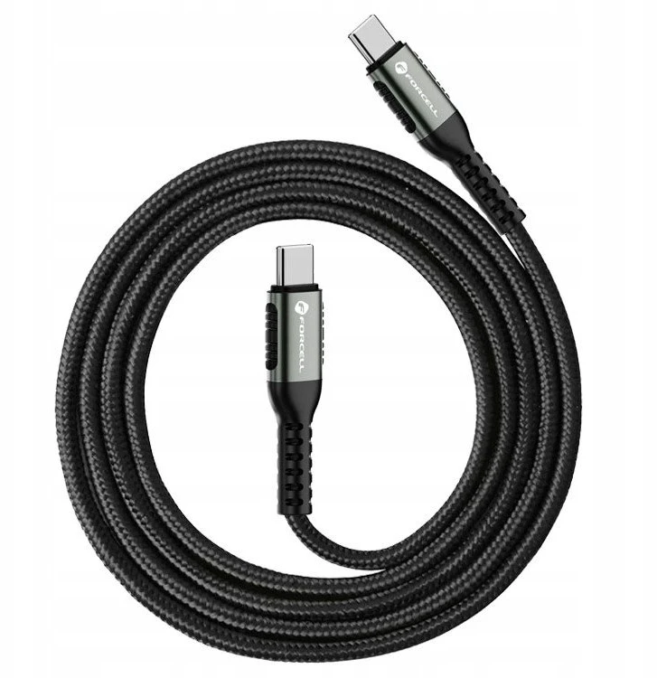 USB C į USB C laidas Forcell F-Energy QC4.0 PD 5A 100W Cafule 0,5 m C260 juodas