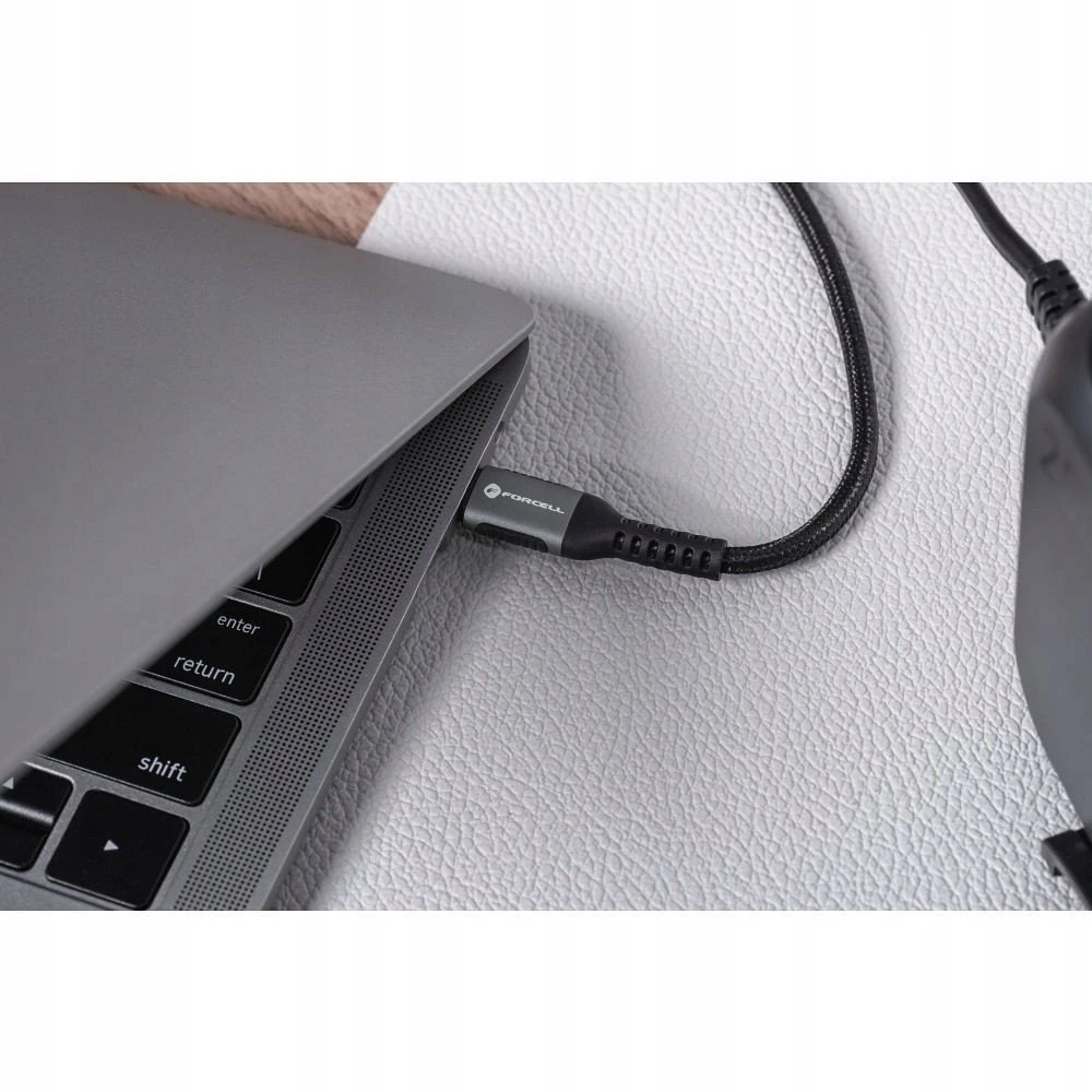 USB C į USB C laidas Forcell F-Energy QC4.0 PD 5A 100W Cafule 0,5 m C260 juodas