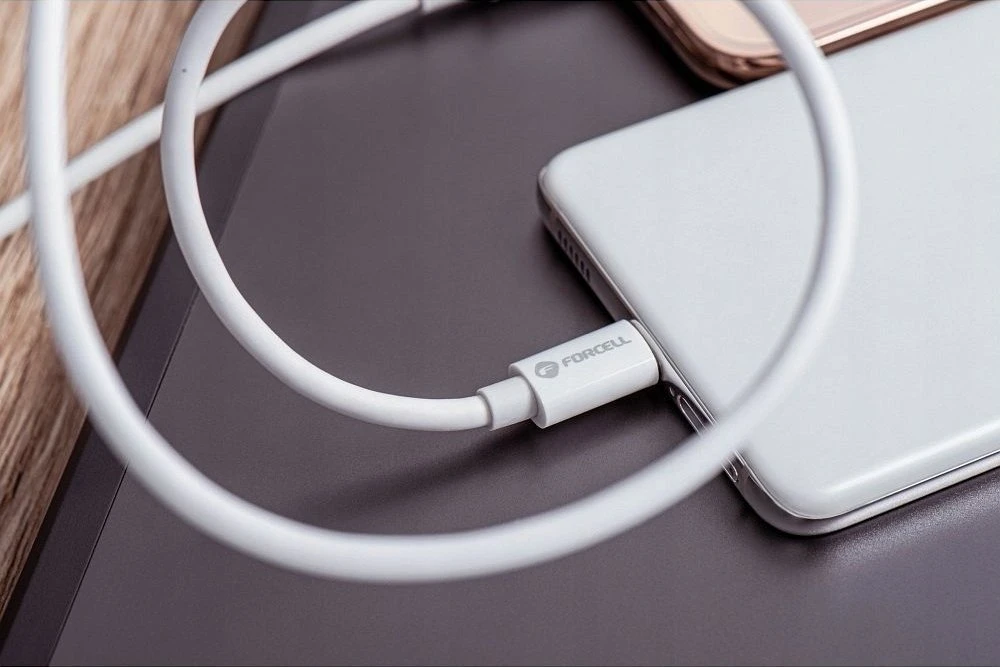 USB C į USB C laidas Forcell F-Energy QC4.0 PD 3A 60W 1 m C338 baltas
