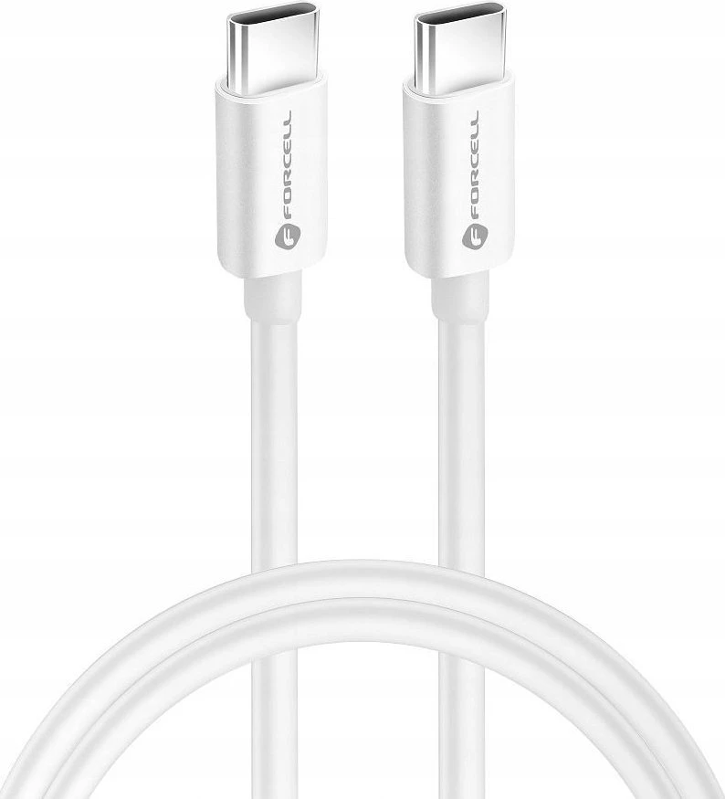 USB C į USB C laidas Forcell F-Energy QC4.0 PD 3A 60W 1 m C338 baltas