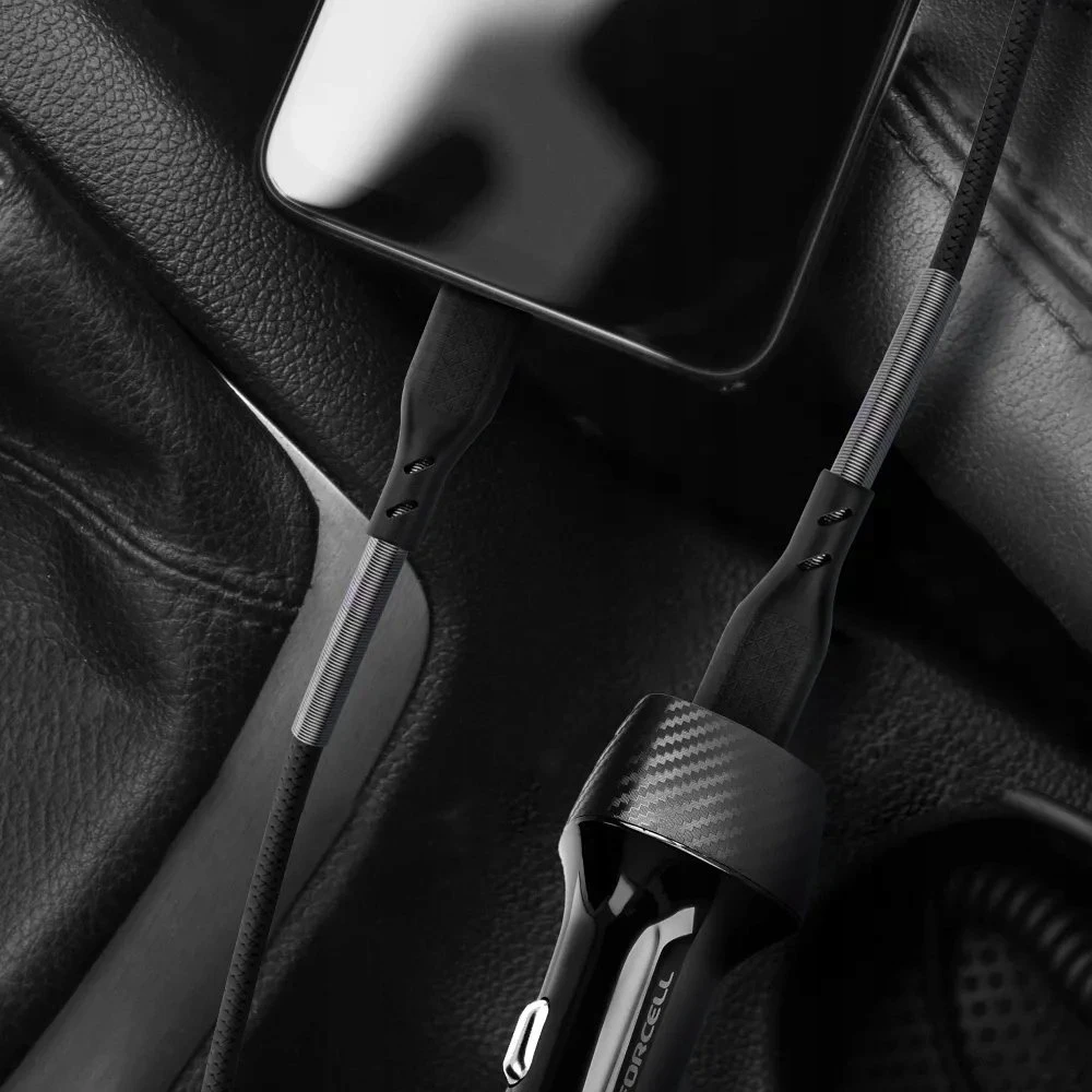 USB C į USB C laidas Forcell F-Energy QC4.0 PD 5A 66W Carbon 1 m CB-02C juodas