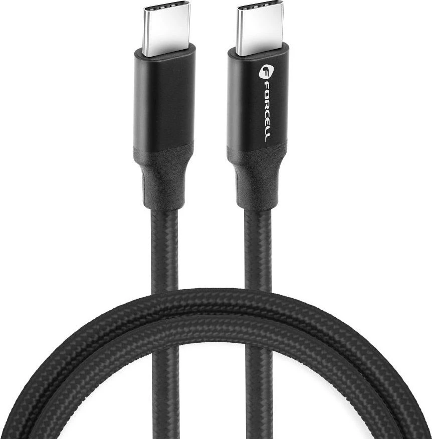 USB C į USB C laidas Forcell F-Energy QC4.0 PD 5A 100W E-mark / 4K / Thunderbolt / 20Gbit/s 1 m C391 juodas