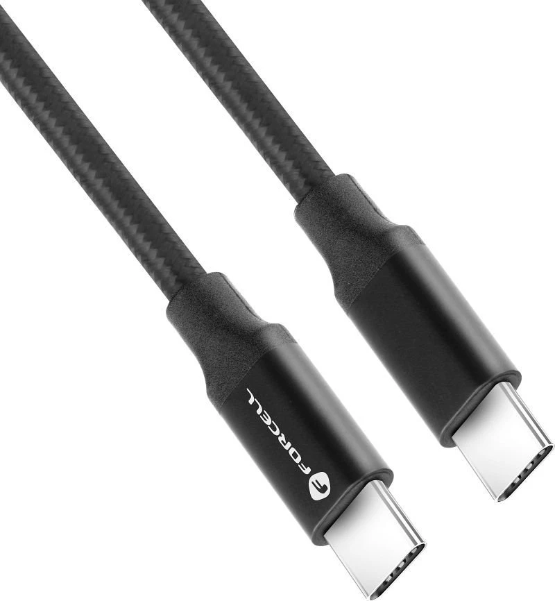 USB C į USB C laidas Forcell F-Energy QC4.0 PD 5A 100W E-mark / 4K / Thunderbolt / 20Gbit/s 1 m C391 juodas