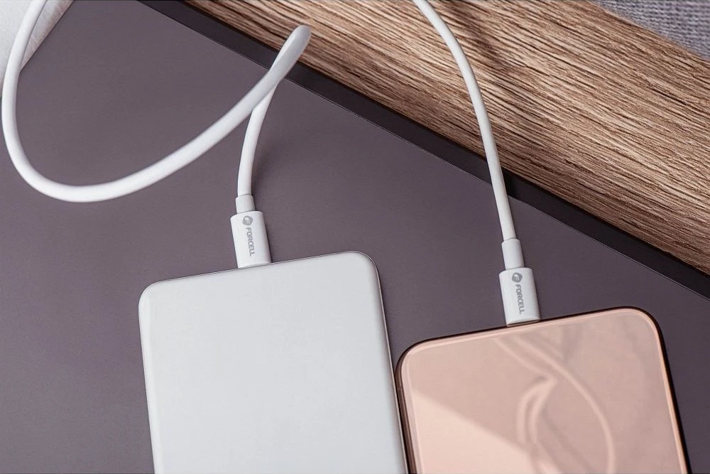 USB C į USB C laidas Forcell F-Energy QC4.0 PD 3A 60W 2 m C338 baltas