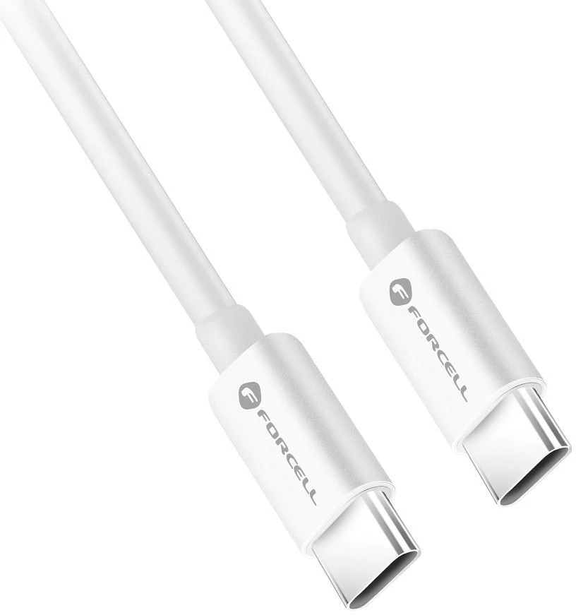 USB kabelis Forcell (C339) "USB-C (Type-C) to USB-C (Type-C)" (100W 5A) baltas 3M
