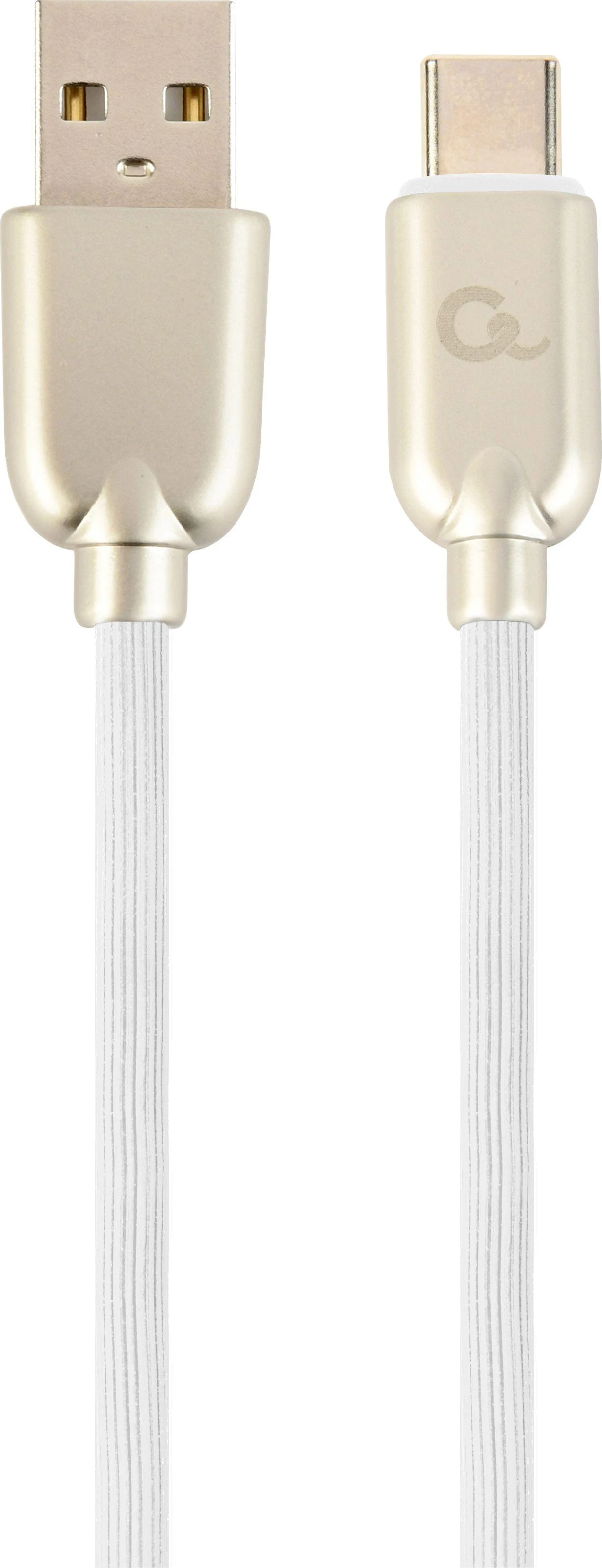 Gembird USB 2.0 - USB-C (AM/CM) 2m balta guminė pynė