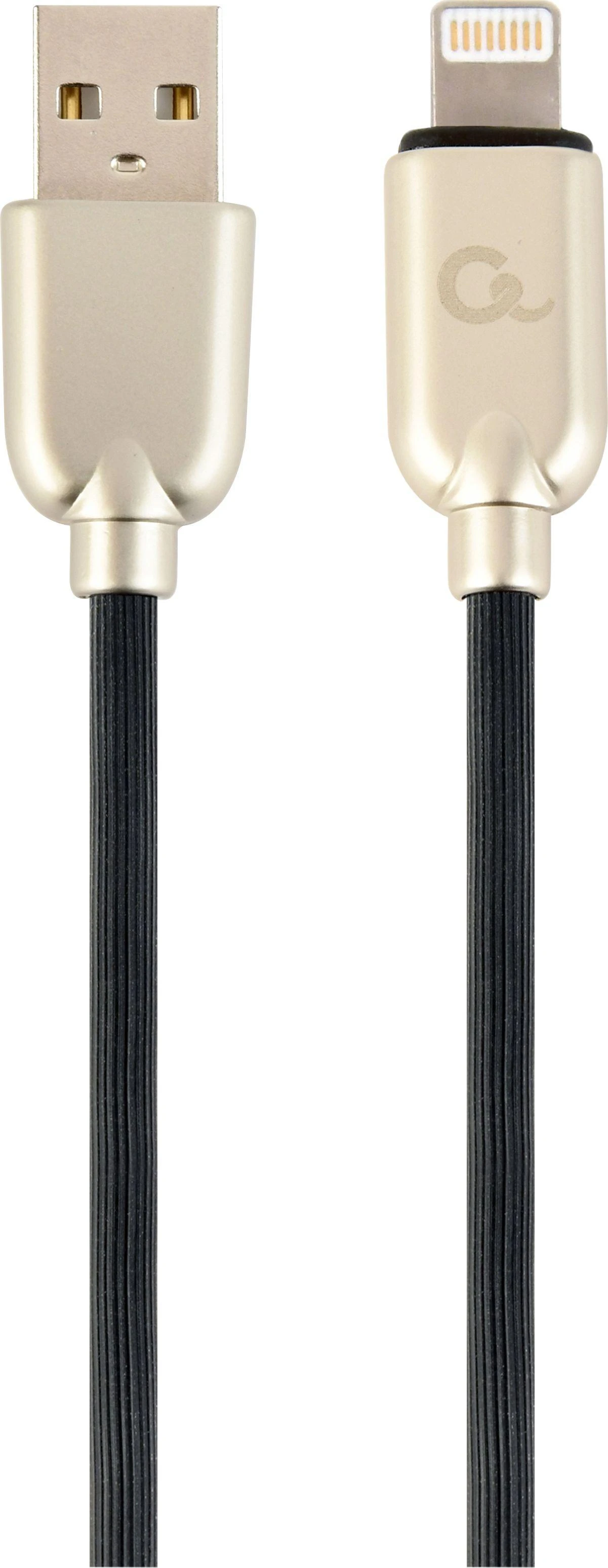 GEMBIRD CC-USB2R-AMLM-1M Gembird Premium guminis 8 kontaktų įkrovimo ir duomenų kabelis, 1m, juodas