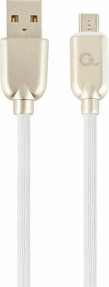 GEMBIRD CC-USB2R-AMmBM-1M-W Gembird Premium guminis Micro USB įkrovimo ir duomenų kabelis, 1m, baltas