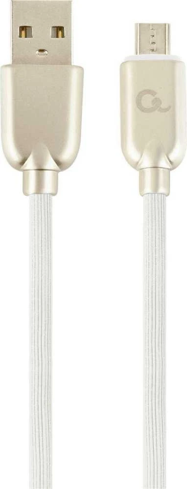GEMBIRD CC-USB2R-AMmBM-2M-W Gembird Premium guminis Micro-USB įkrovimo ir duomenų kabelis, 2m, baltas