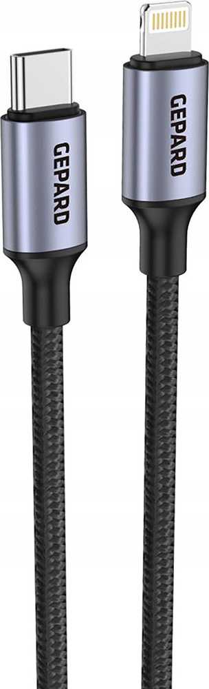 Kabelis GEPARD USB-C - Lightning PD20W metalinė galvutė 1,2m
