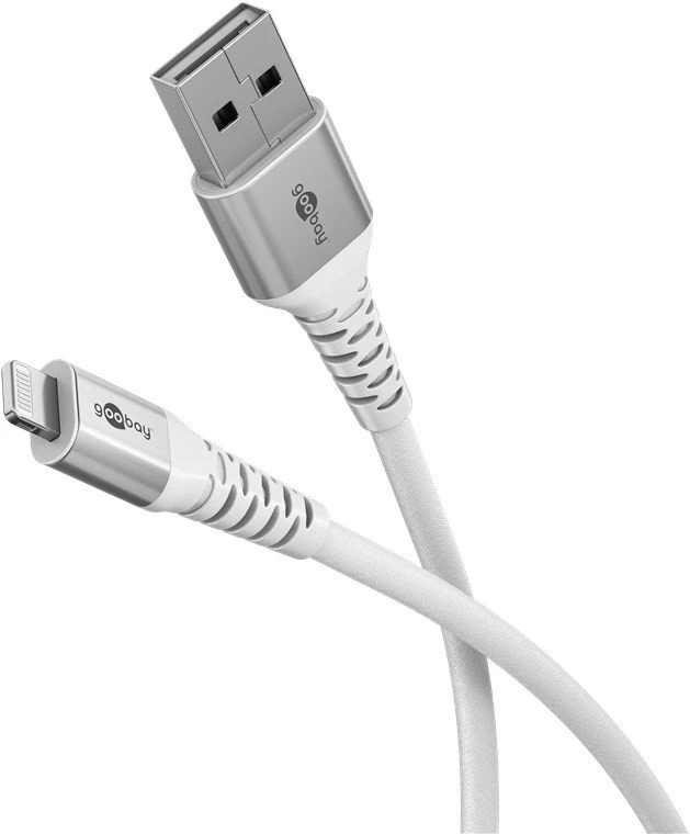 „Goobay“ | „Lightning“ USB-A itin minkštas tekstilinis laidas su metaliniais kištukais | 74511