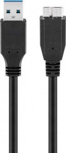 Inline Kabelis USB Goobay USB-A - microUSB 1 m Juodas (JAB-1355046)