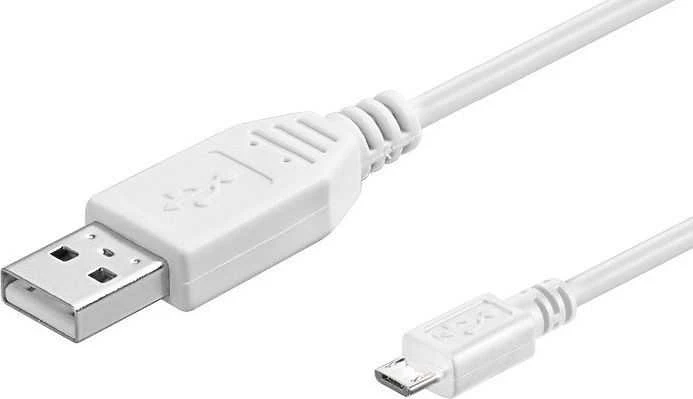 Goobay Trumpas USB laidas USB-A - microUSB 1,8 m Baltas (95143)