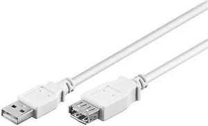 Goobay USB kabelis apvalus USB-A - USB-A 3 m baltas (50961)