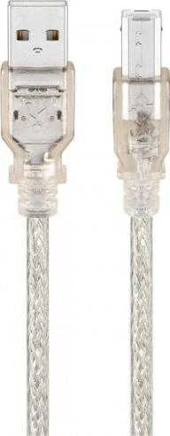USB kabelis Goobay USB-A - USB-B 1.8 m Permatomas (JAB-758942)