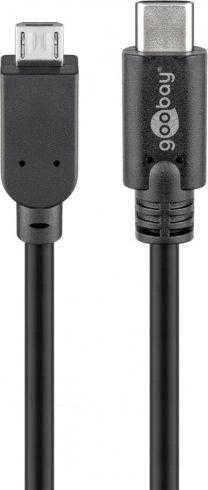 Goobay USB-C – micro-B USB laidas, 0,6 m juodas (JAB-2242227)