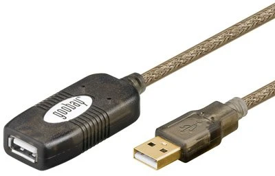 USB kabelis Goobay Active USB 2.0 prailginimo kabelis 5 m Juodas (56399)