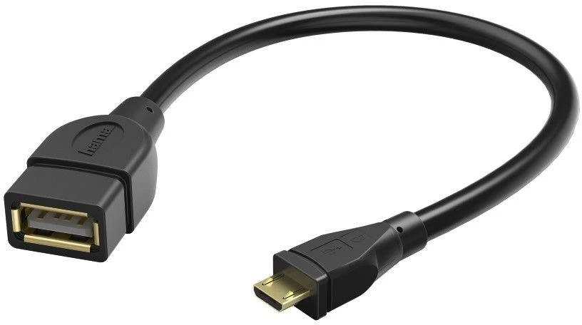 HAMA USB OTG CABLE GN A / B MICRO WT 15 CM Juodas