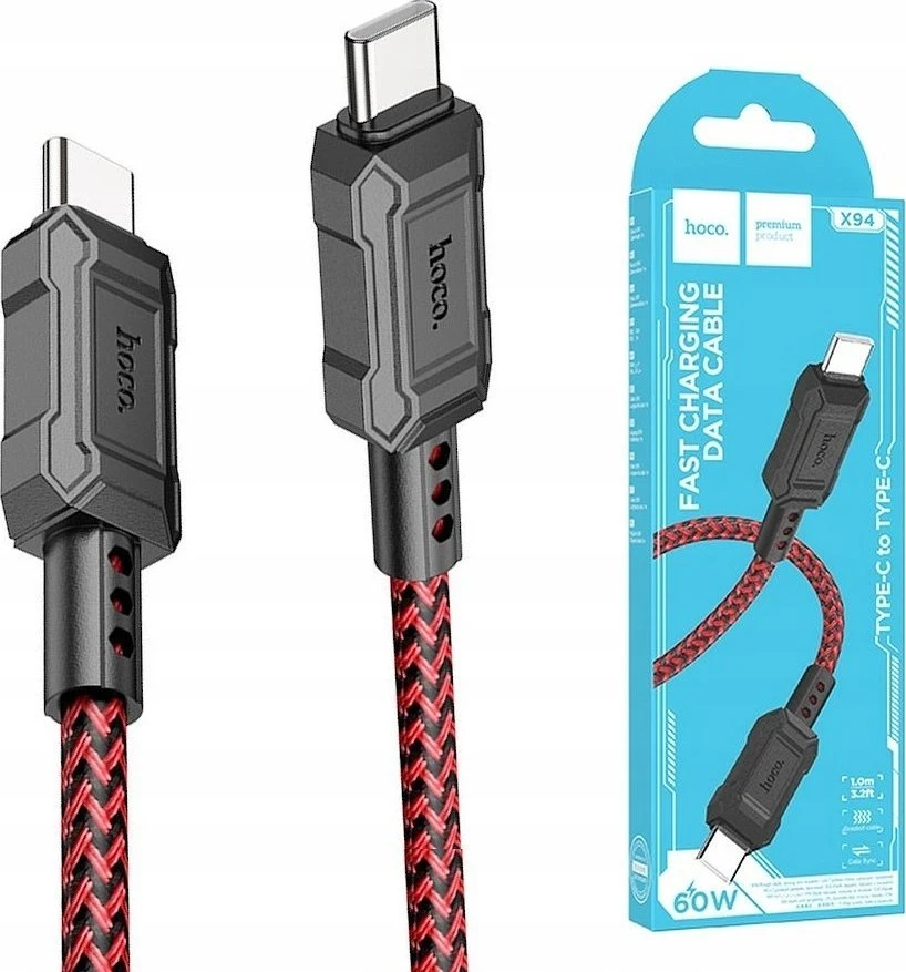 USB kabelis Hoco X59 "USB-C (Type-C) į USB-C (Type-C)" (60W) 1m juodas