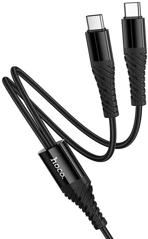 Kabelis 2in1 USB C į USB C+C Hoco 1 m X123 juodas