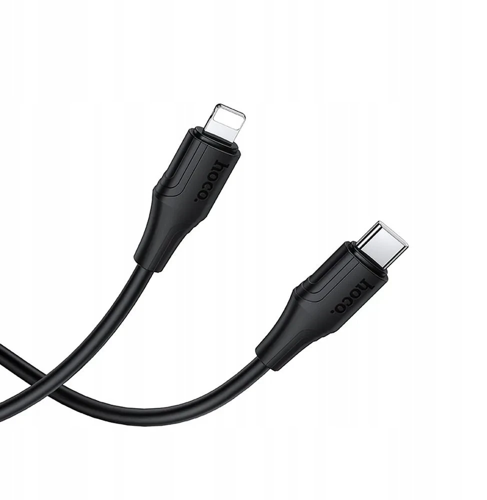Silikoninis laidas USB C - Lightning Hoco 27W 1 m X124 juodas