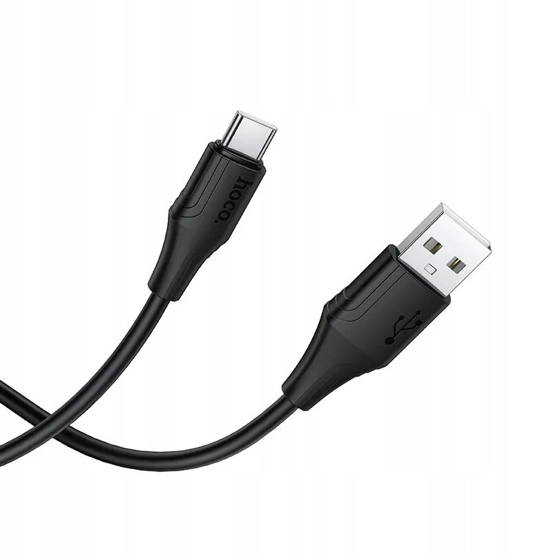 Silicone Cable USB A to USB C Hoco 3A 1 m X124 juodas