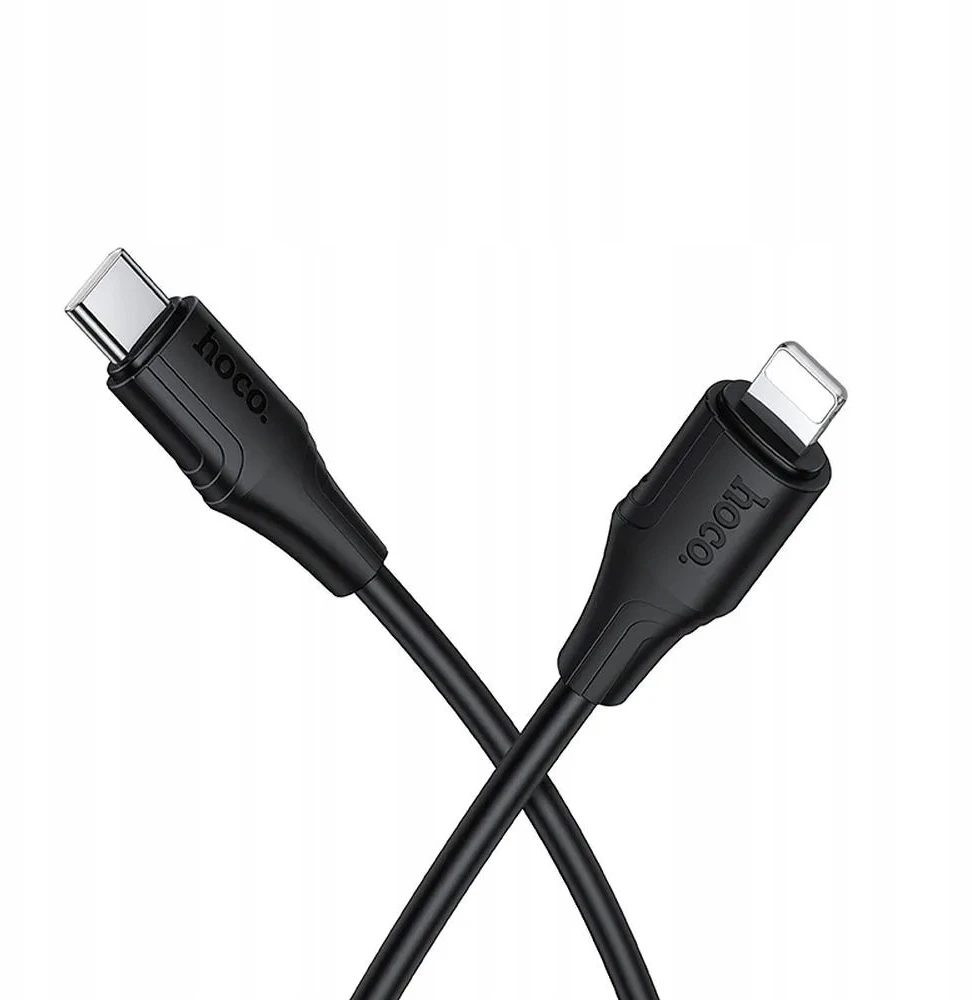 Silikoninis laidas USB C - Lightning Hoco 27W 1 m X124 juodas