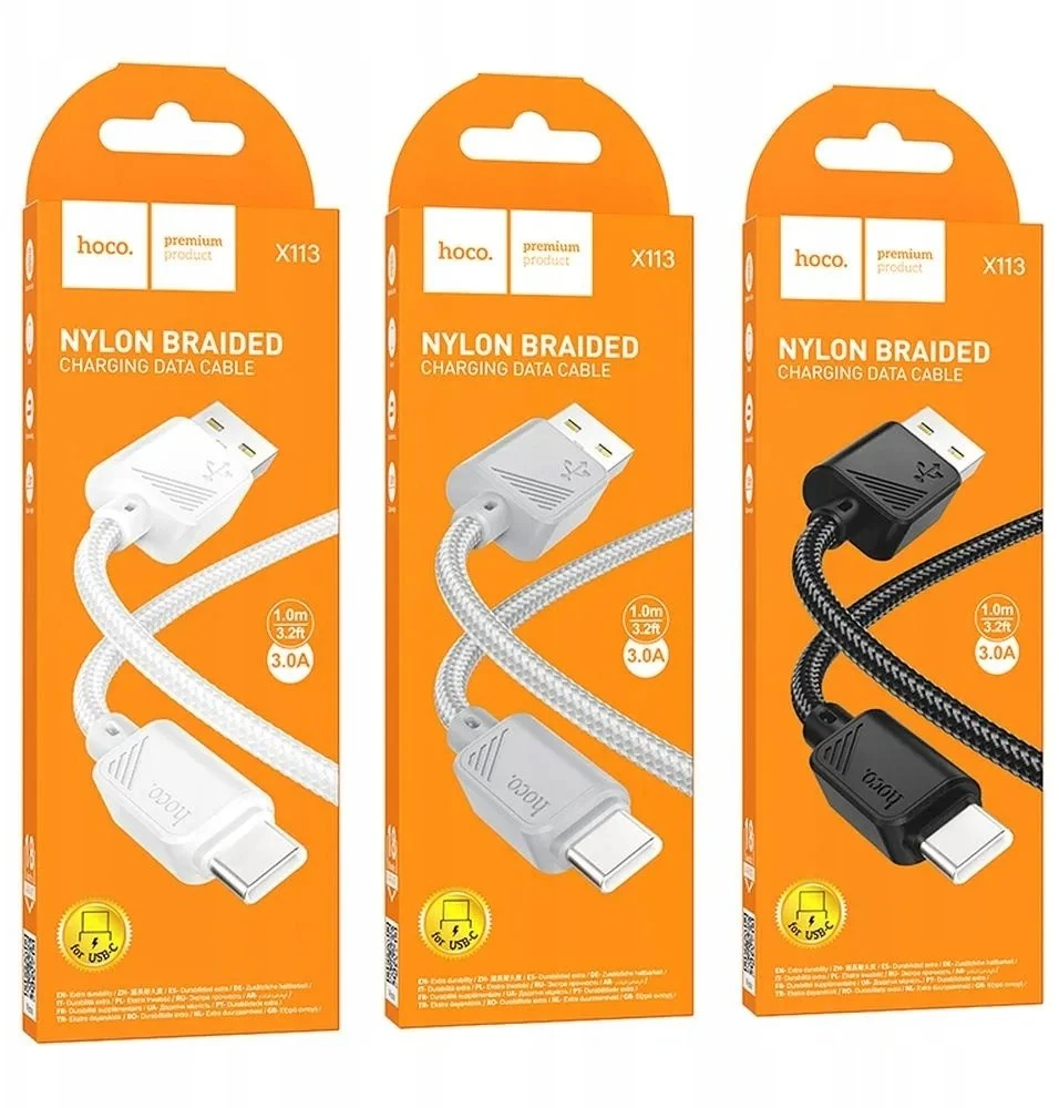 HOCO kabelis USB A do Type C 3A X113 1 m baltas