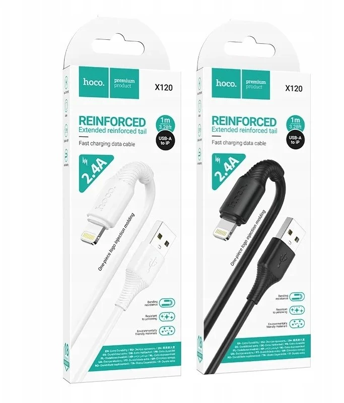 USB C - Lightning kabelis Hoco PD 27W 1 m X120 baltas