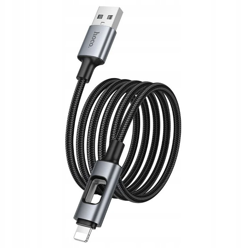 LED laidas USB A į Lightning Hoco 2,4A 1,2 m U144 juodas