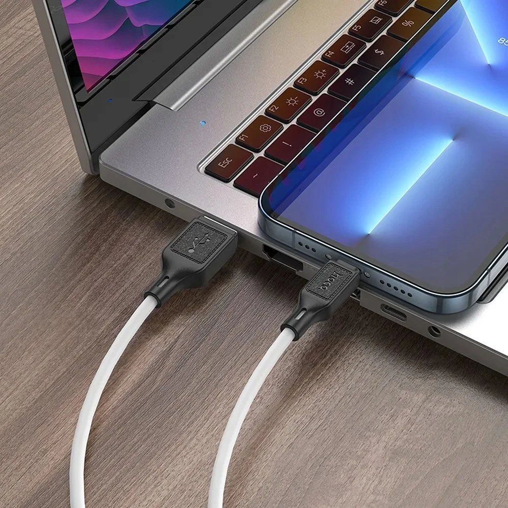 USB A tipo į „Lightning“ tipo laidas Hoco 2,4A, 1 m, X90 baltas