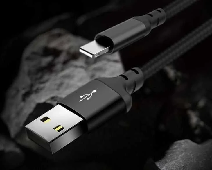 USB A tipo į „Lightning“ tipo laidas Hoco, 1 m x 14, juodas