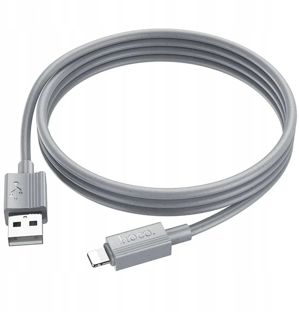 USB A tipo į „Lightning“ tipo laidas Hoco 2,4A, 1 m, X107, pilka