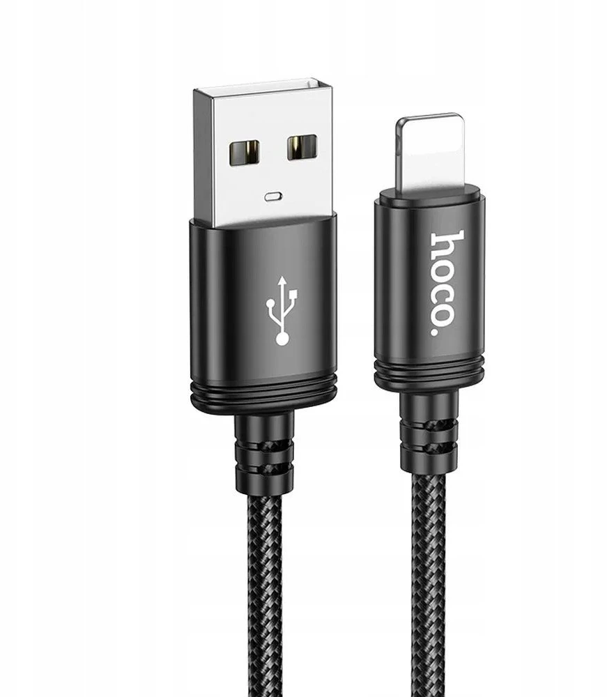 USB A tipo į „Lightning“ tipo laidas Hoco 2,4A 2 m X89 juodas