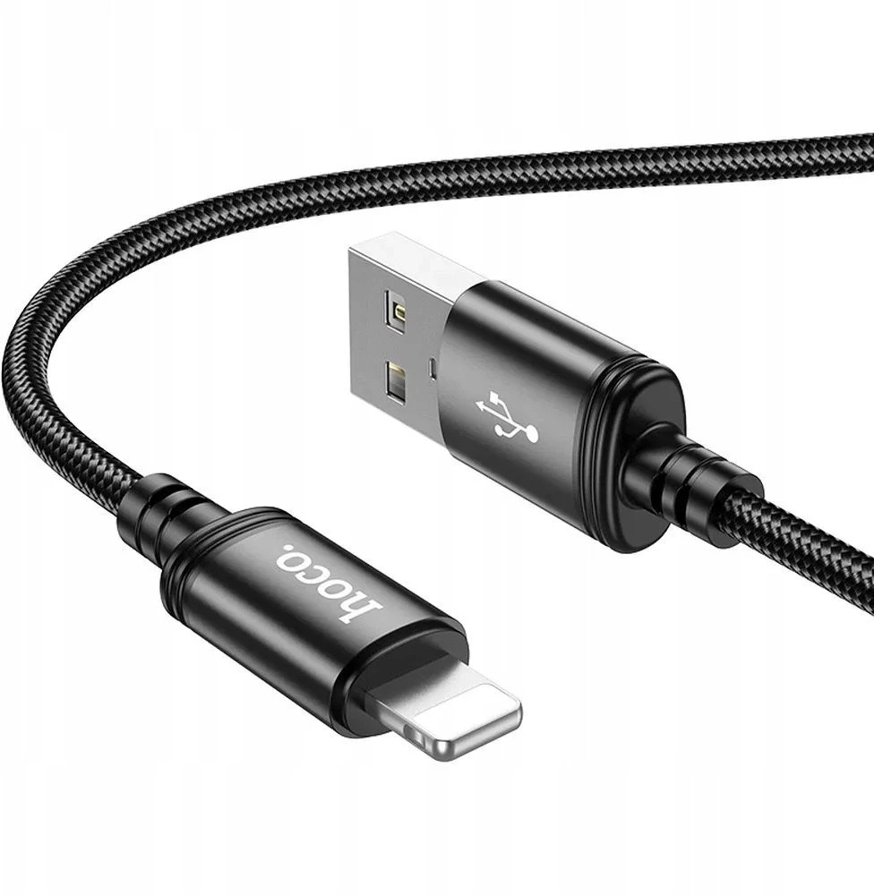 USB A tipo į „Lightning“ tipo laidas Hoco 2,4A 2 m X89 juodas