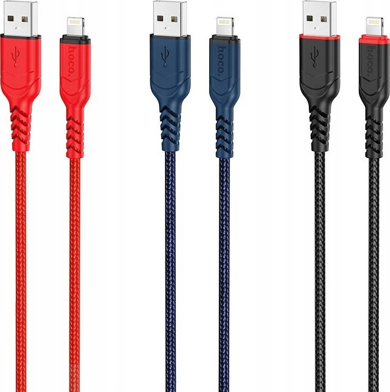 USB A tipo į „Lightning“ tipo laidas Hoco 2,4A, 3 m, X59, juodas