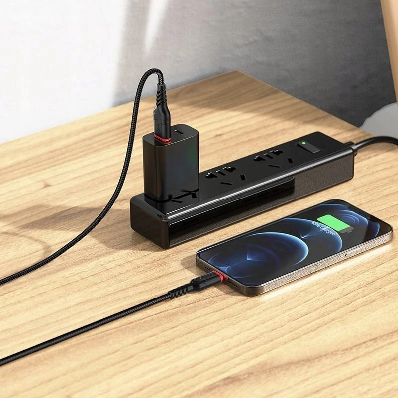 USB A tipo į „Lightning“ tipo laidas Hoco 2,4A, 3 m, X59, juodas