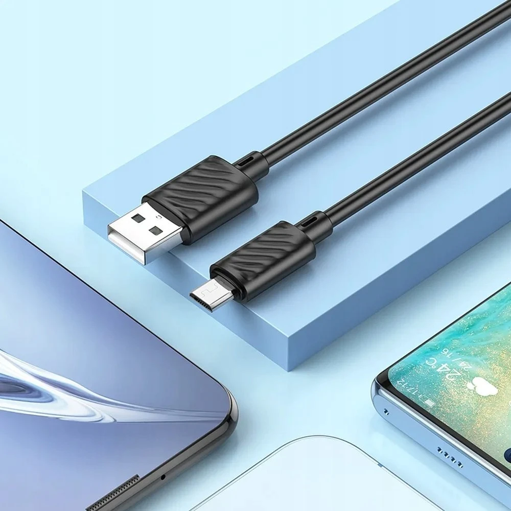 USB kabelis Hoco X88 microUSB juodas 1m