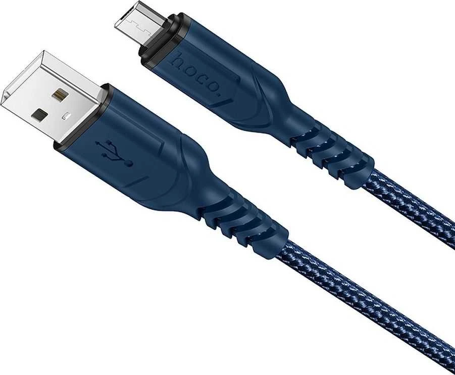 PTC HOCO kabelis USB 2.0 A kištukas į mikro USB B kištukas, 2.4A, mėlynas, 1.0m, X59