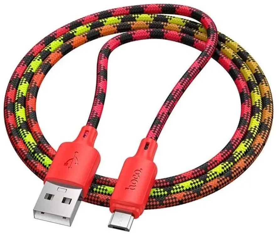 Laidas USB A į Micro USB Hoco 2,4A 1 m gradientinis raudonas