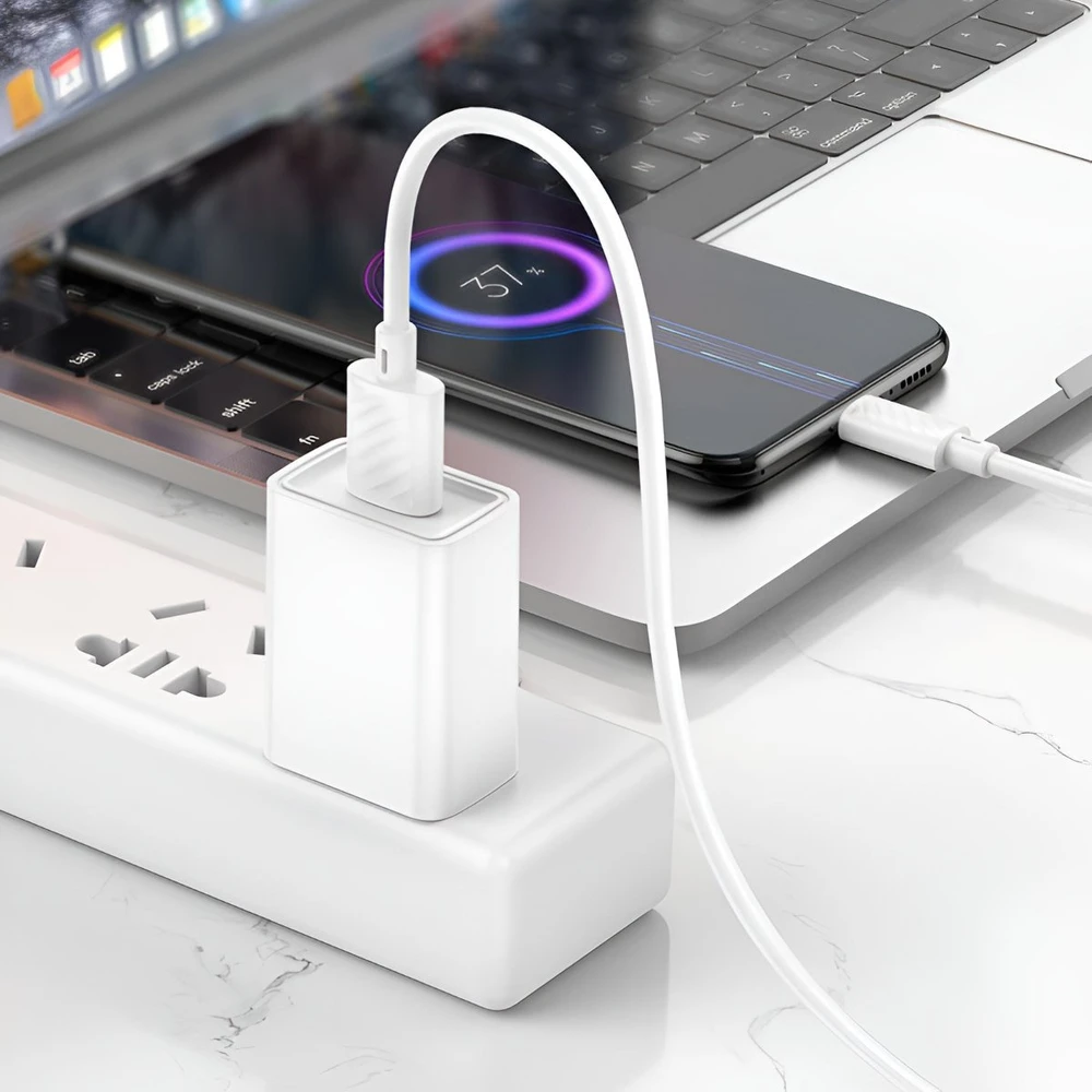 Cable USB A to Micro USB Hoco 2,4A 2 m X88 baltas