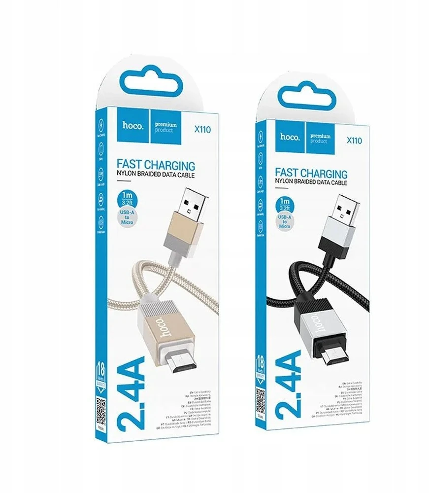 USB A į USB C laidas Hoco 3A 1 m X110 auksinis