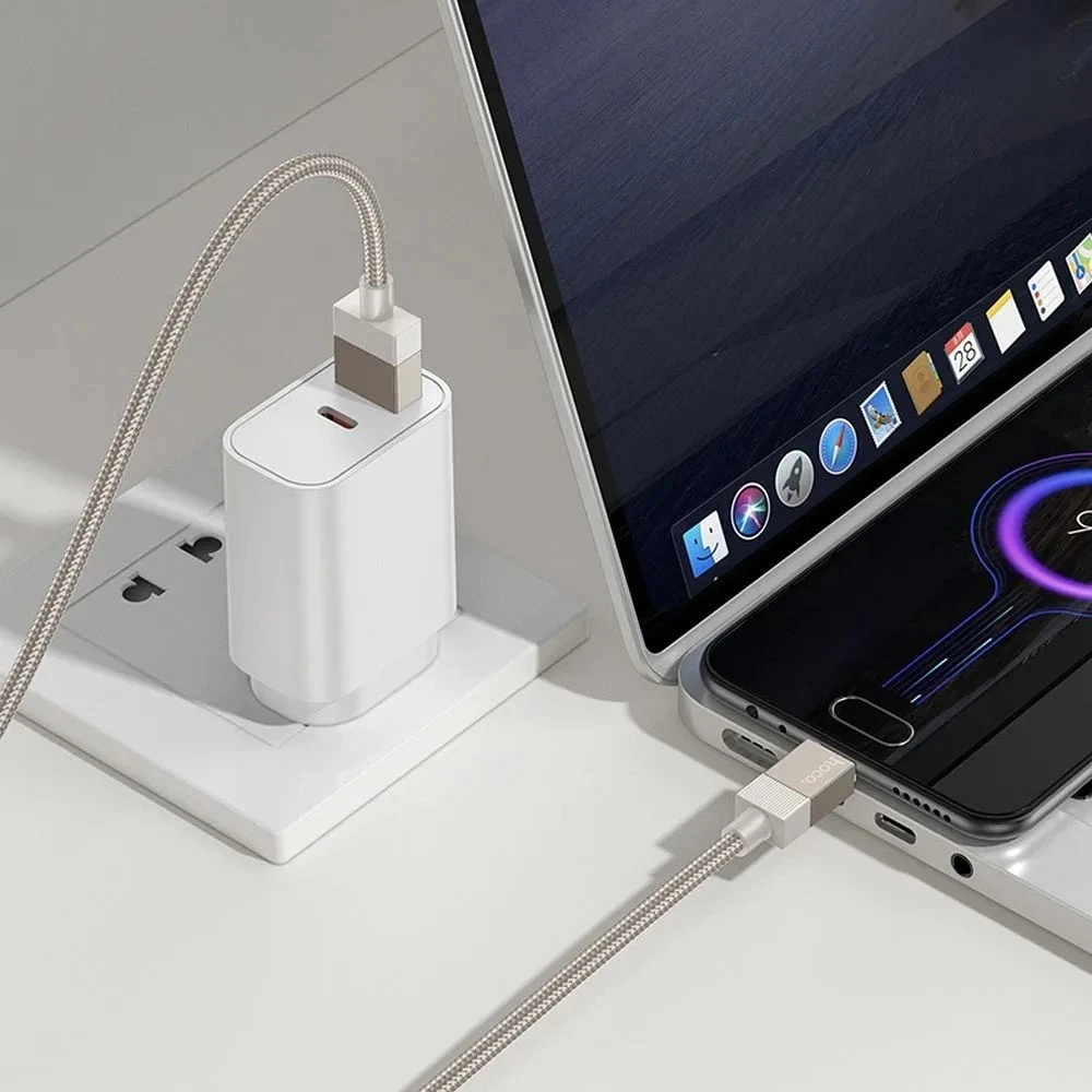 USB A į USB C laidas Hoco 3A 1 m X110 auksinis