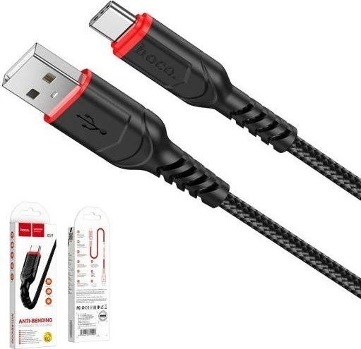 Cable USB A to USB C Hoco QC 3A 1 m X59 juodas