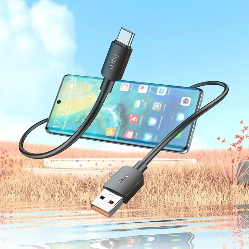 Cable USB A to USB C Hoco PD 6A 100W 1 m X96 juodas