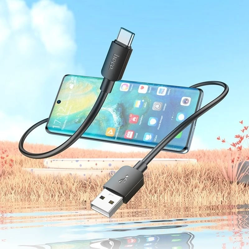 Cable USB A to USB C Hoco PD 2,4A 27W 1 m X96 juodas