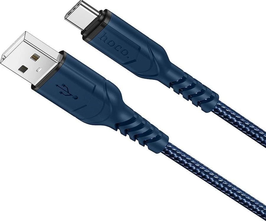 PTC HOCO kabelis USB A Male į Type-C Male, 3A, mėlynos spalvos, 1.0m, X59