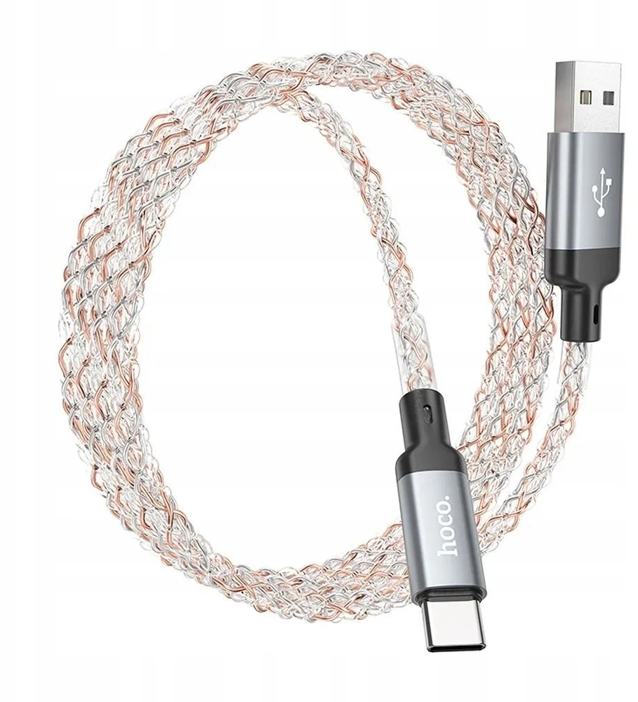 USB A į USB C laidas Hoco 3A 1 m U112 pilka